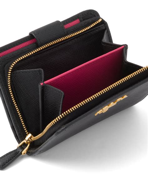 saffiano leather chain wallet prada|Prada small saffiano leather wallet.